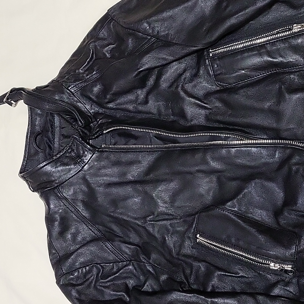 Leather jacket.